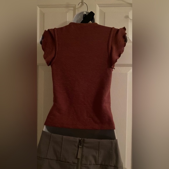 American Rag Cross Front Ruffle Knit Top - Picture 3 of 4